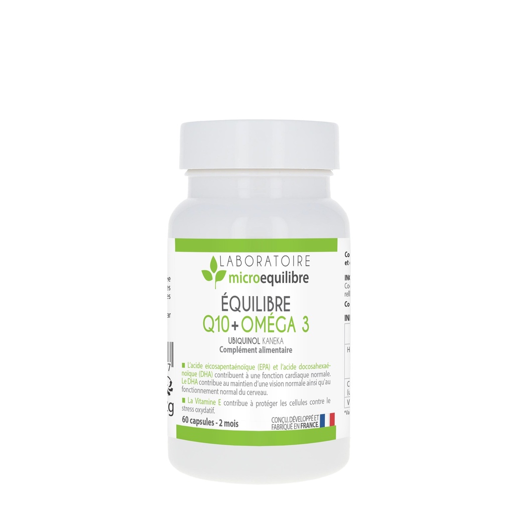 Complément alimentaire équilibre Q10 + Oméga 3 (equilibreq10omega3) - Laboratoire Microéquilibre - Delynov