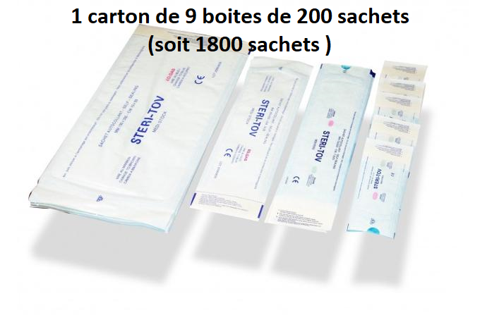 Sachet de stérilisation autocollant pour implantologie, chirurgie orale et dentaire - Medi Stock - Delynov