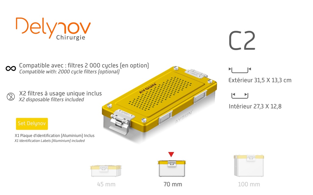 Container perforé modèle C - couleur jaune- Aygün - Delynov