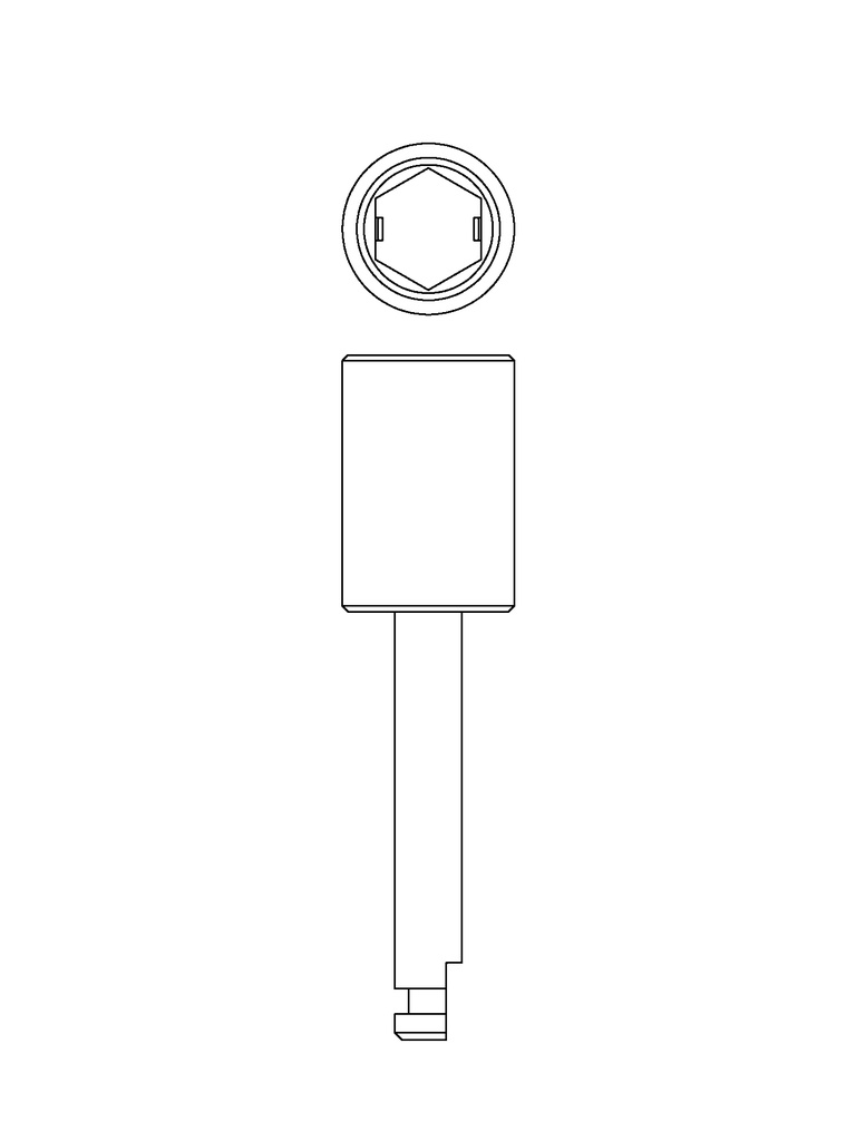 x1 adaptateur court pour spreader implantologie CA8RA - meisinger - (39ca8ra) - delynov