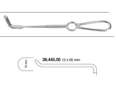 Curved upward retractor - Helmut Zepf (38.445.05)