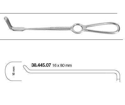 Curved upwards retractor - Helmut Zepf (38.445.07)