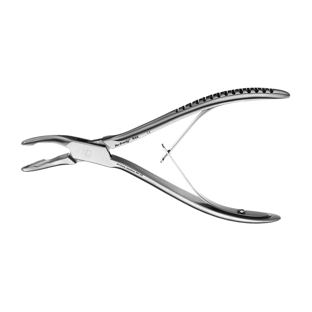 Translation: 
Pince gouge Cleveland numéro 4A 17cm - Hu-Friedy 
would be: 
Cleveland Cleoid Discoid Pliers No. 4A 17cm - Hu-Friedy