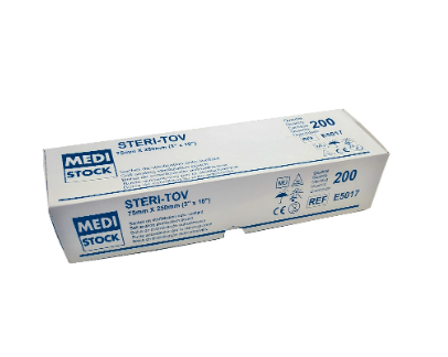 X1 carton de 9 boîtes de 200 sachets de stérilisation autocollant 75 x 250 mm (x1800 unités) - MEDI STOCK (E5017) - Delynov