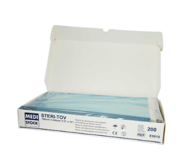 X1 carton de 6 boîtes de 200 sachets de stérilisation autocollant 190 x 330 mm (x1200 unités) - MEDI STOCK (E5015) - Delynov