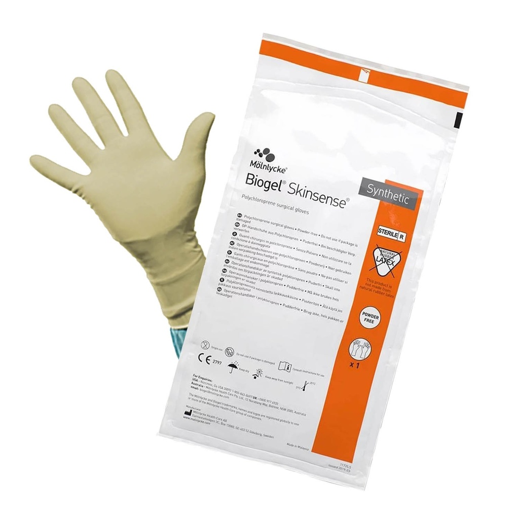 1 Carton de 4 boites de 50 paires (400 gants) Biogel Skinsense Underglove Taille 7,5