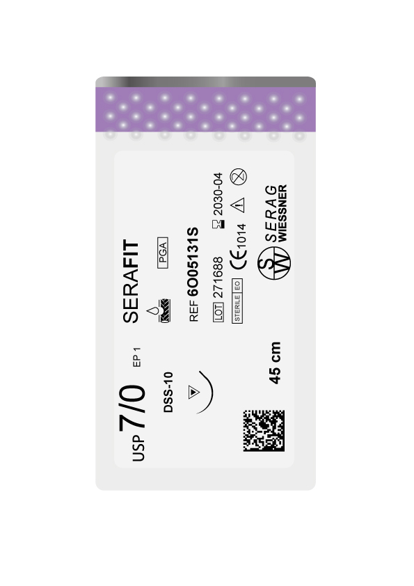 SERAFIT violet (7/0) aiguille DSS-10 de 45 CM boite de 24 sutures - Serag-Wiessner (6O05131S) - Delynov