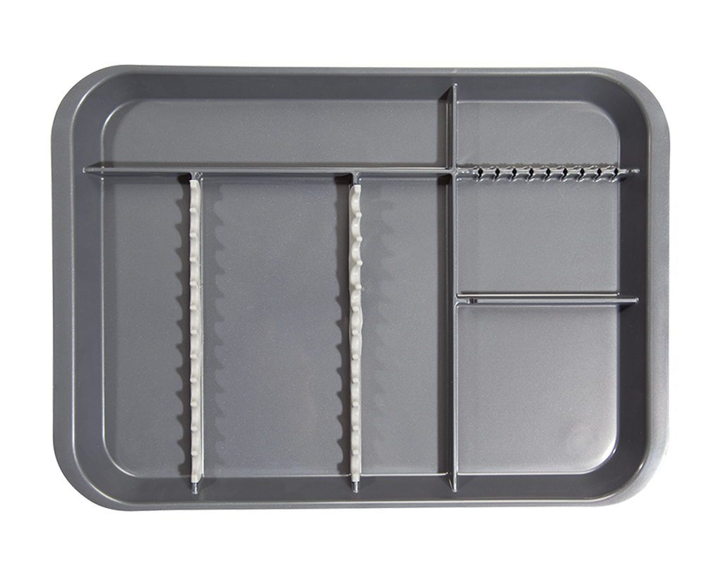 Plateau B-Lok with compartments (34.0 x 24.5 x 2.2 cm), gray - ZIRC - Delynov