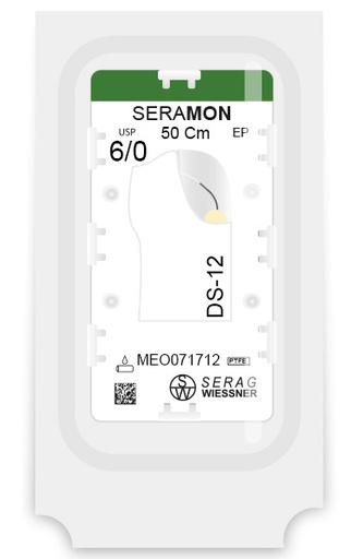 [MEO071712] SERAMON non-absorbable clear (6/0) DS-12 needle of 50 CM box of 24 sutures - Serag & Wiessner (MEO071712) - Delynov