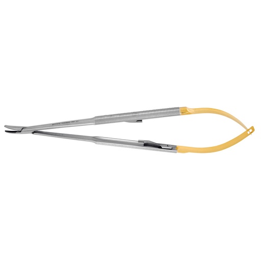 [NH5024RC] Needle holder Castroviejo round tungsten carbide curved 18cm - Hu-Friedy - Delynov