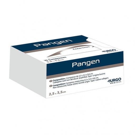 [553175] Sterile Resorbable Hemostatic Compresses (10) - Urgo Pangen (553175) - Delynov