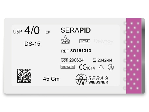 [3O101313] SERAPID undyed 1 (5/0) 1x0,45 DS-15 2D  - Serag-Wiessner