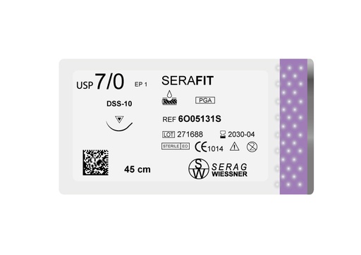 [6O05131S] SERAFIT violet (7/0) aiguille DSS-10 de 45 CM boite de 24 sutures - Serag-Wiessner (6O05131S) - Delynov